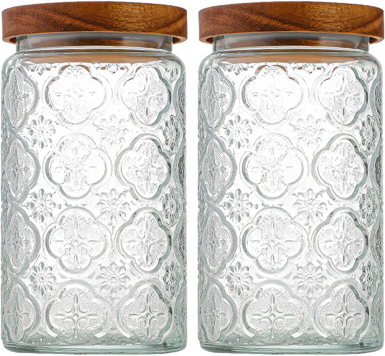 Food Storage Glass Containers - 35oz/1000ml Glass Storage Jars with Nature