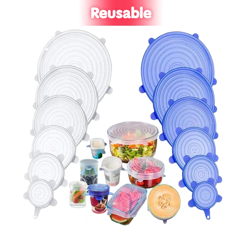 Silicone Stretch Lid - 6PCS Stretch Silicone Covers Reusable Airtight