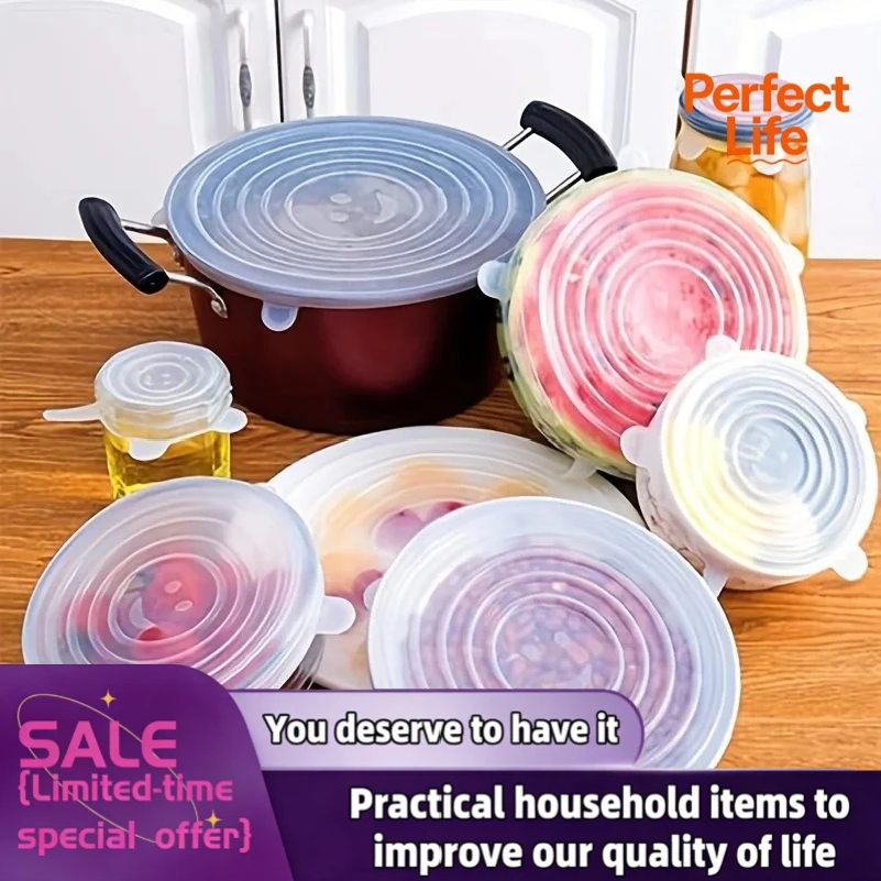 Silicone Stretch Lid - Kitchen Microwave Food Covers Bowl Caps