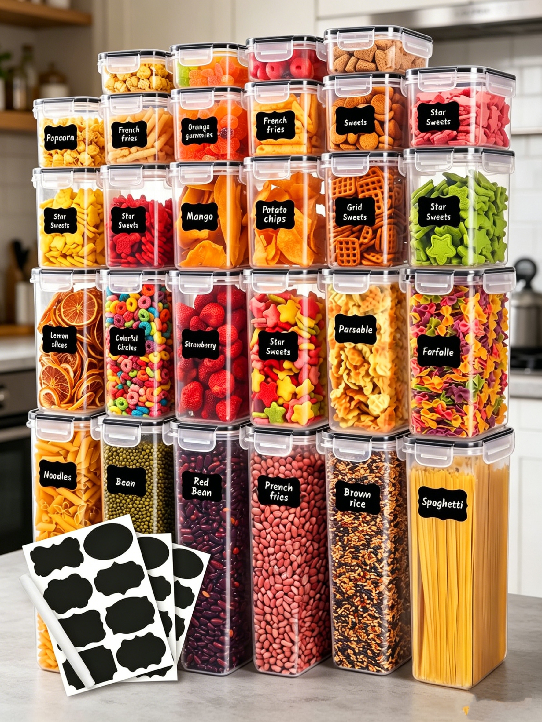 Food Storage Organization - 36PCS-Closed food storage containers with LIDS,
