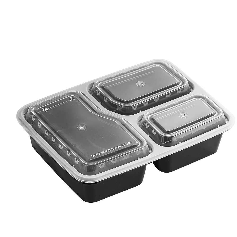 Food Storage Kits - 7 Pack 3 Compartment Meal Prep