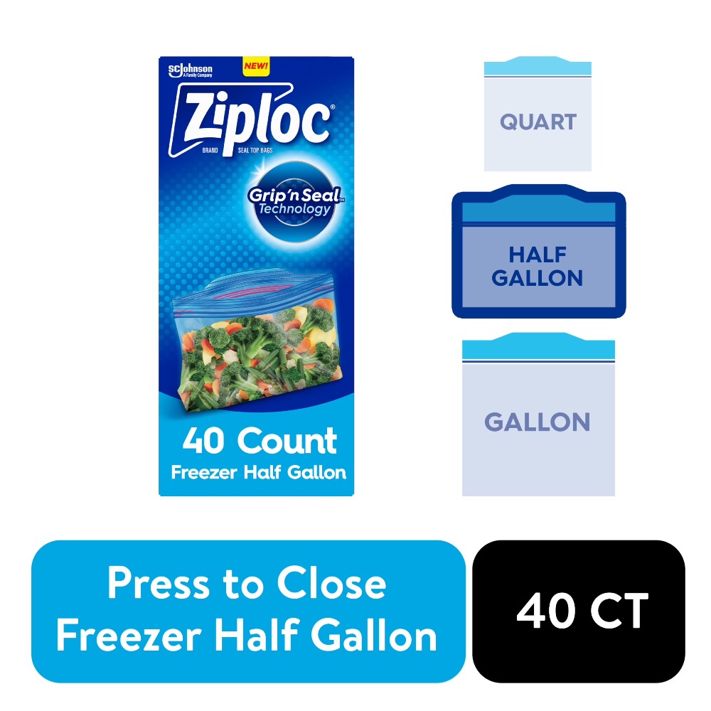 Food Storage Technology - Heavy Duty Half Gallon Freezer Bags