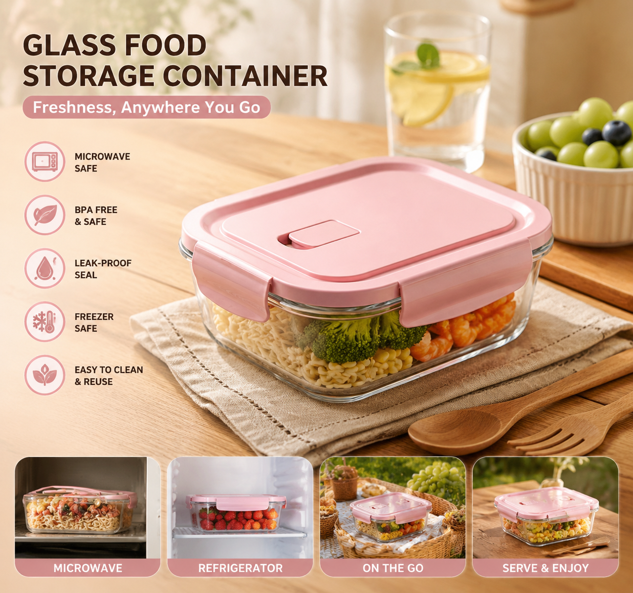 Food Storage Glass Containers - High Borosilicate Glass Food Storage Container