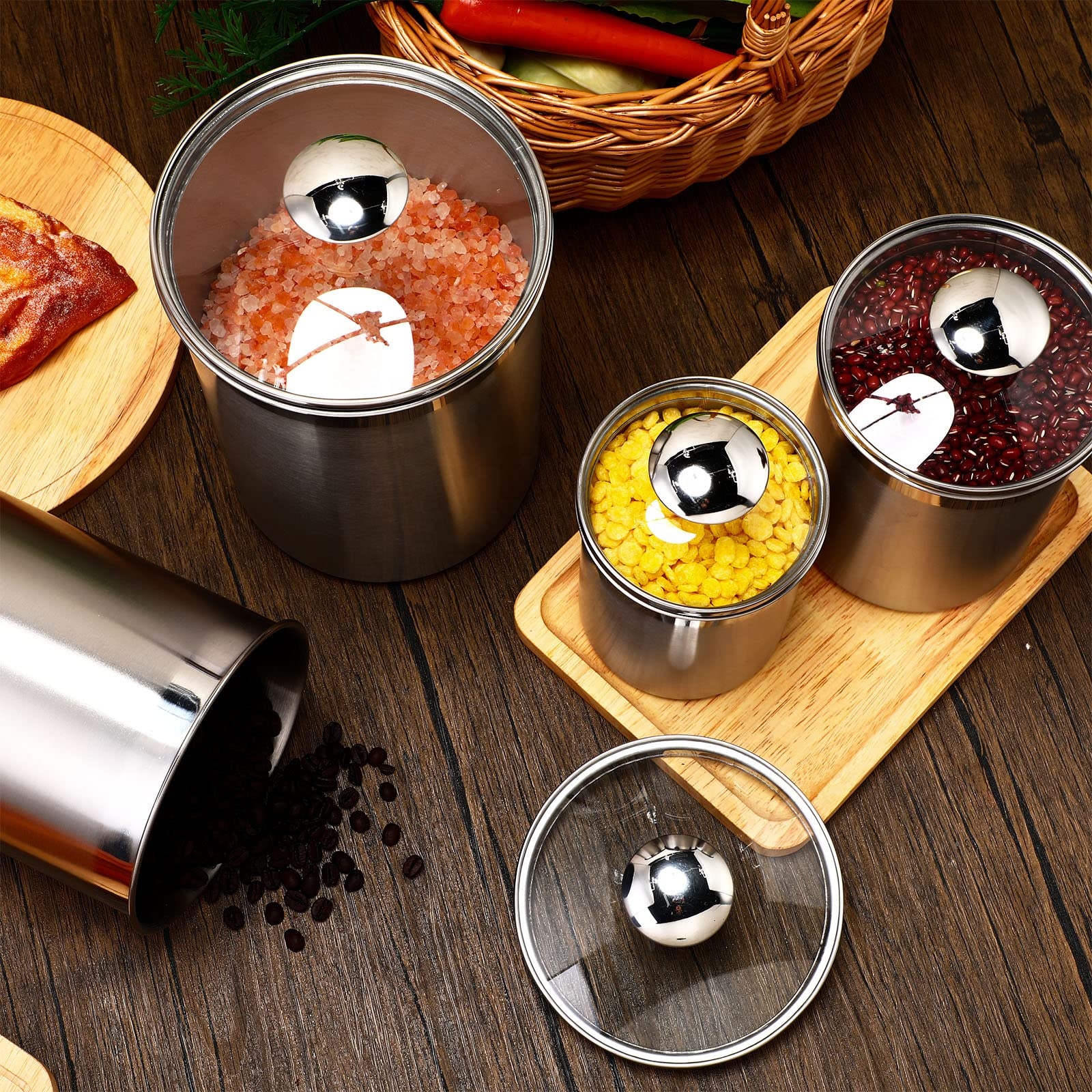 Food Storage Glass Containers - Food Storage Containers Tea Coffee Sugar