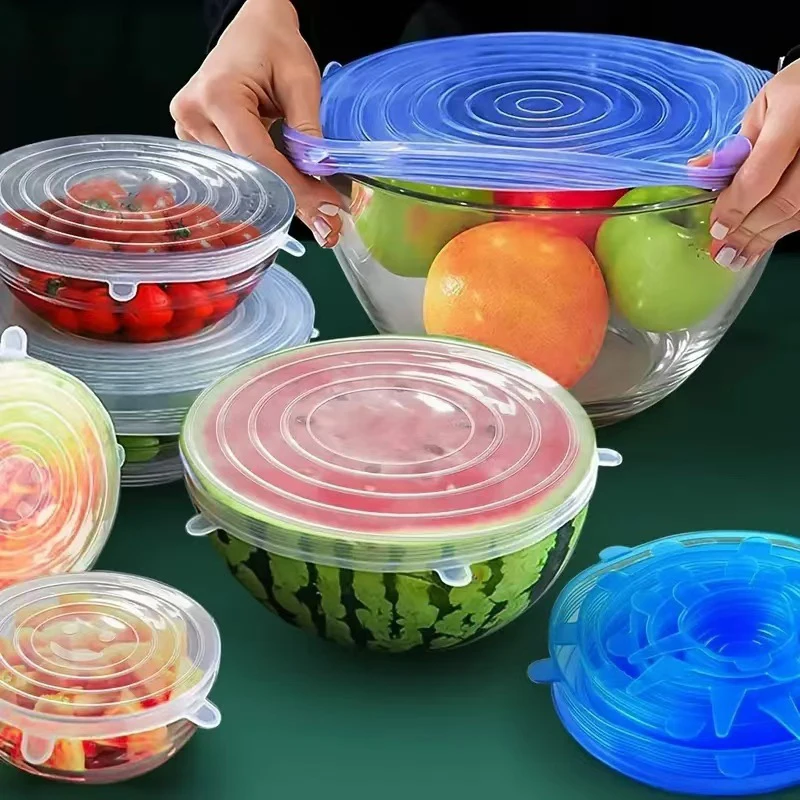Silicone Stretch Lid - 6pcs Silicone Covers Adaptable Silicone Lids
