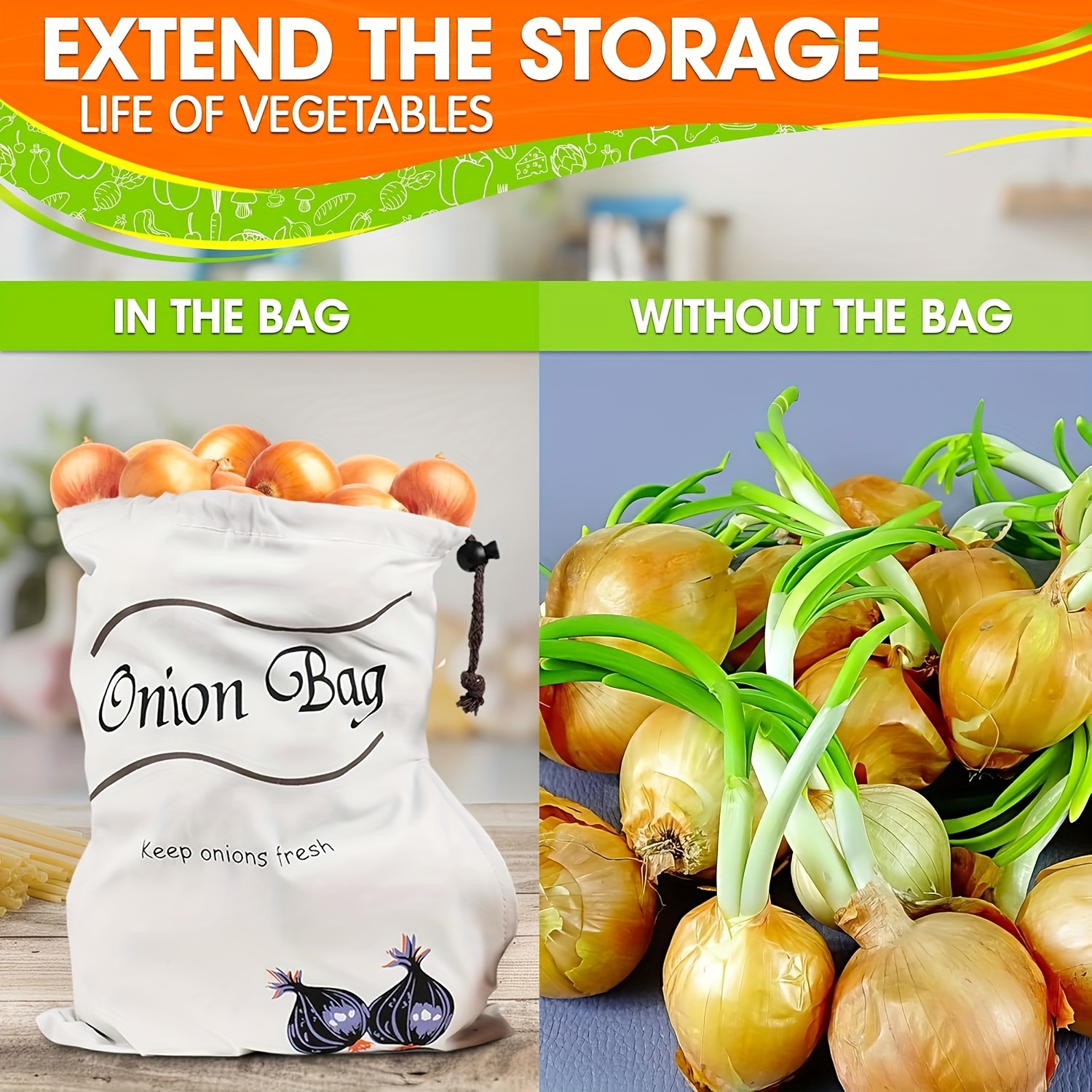 2pcs Reusable Vegetable Storag – обзор и цена Food Storage Roots