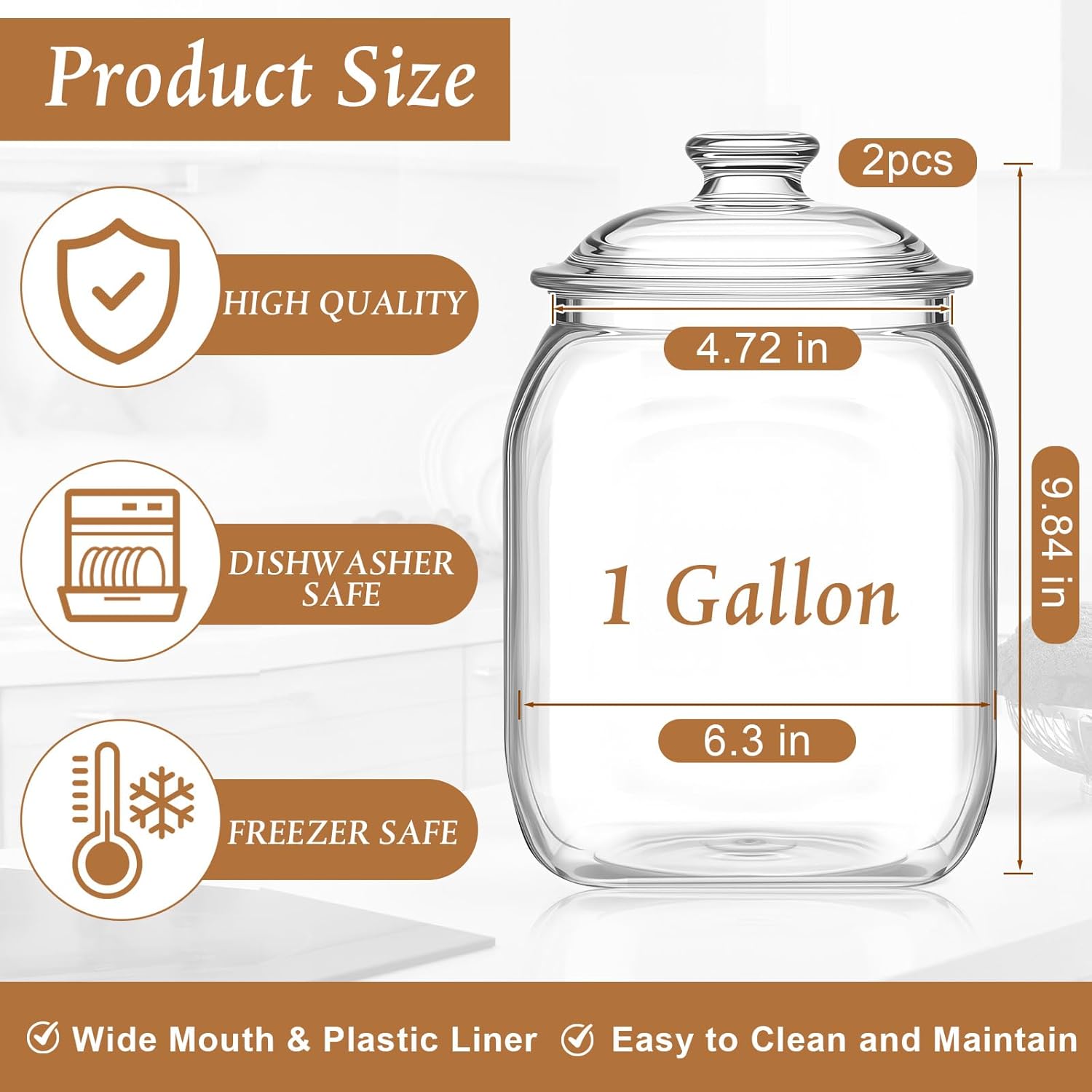 2 Pack Acrylic Cookie Candy Ja – обзор и цена Food Storage Jars With Lids