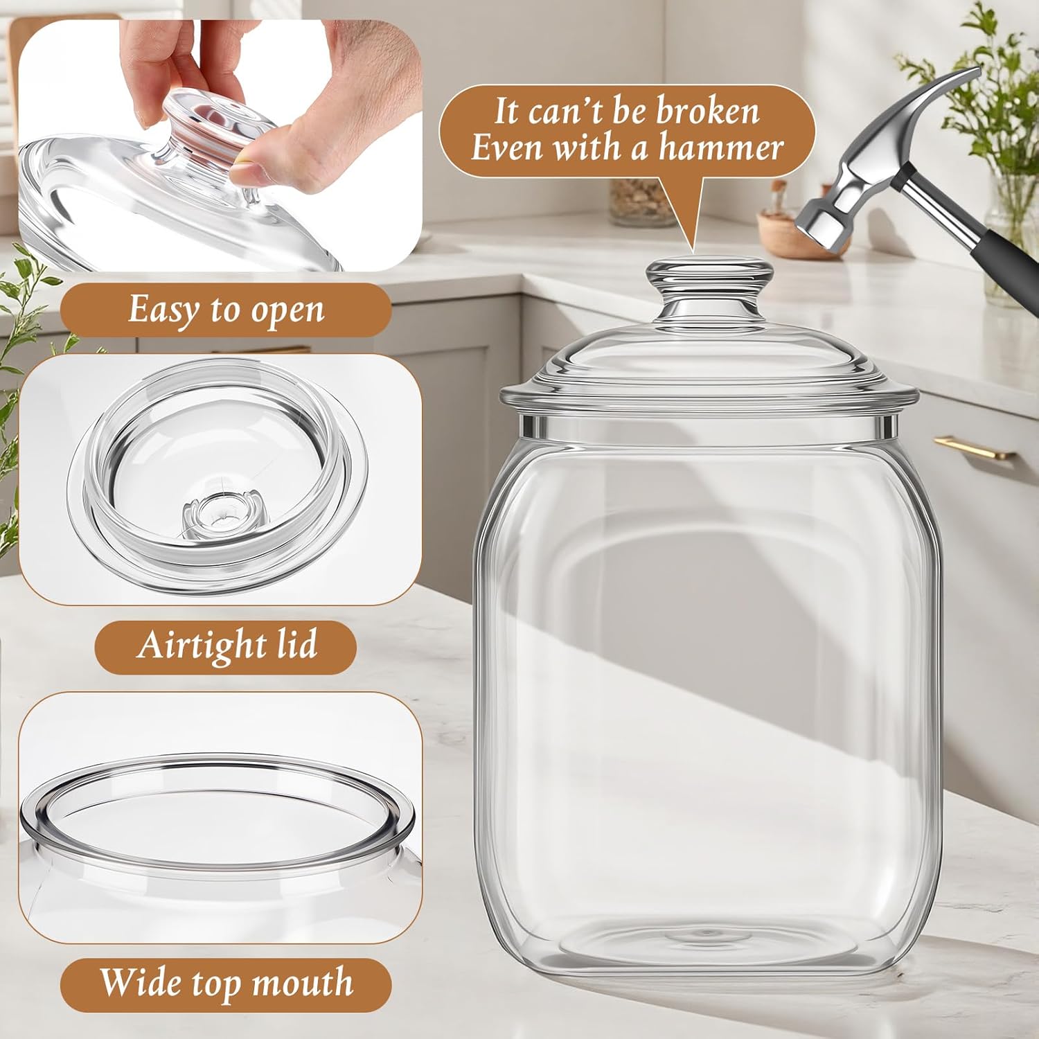 2 Pack Acrylic Cookie Candy Ja – обзор и цена Food Storage Jars With Lids