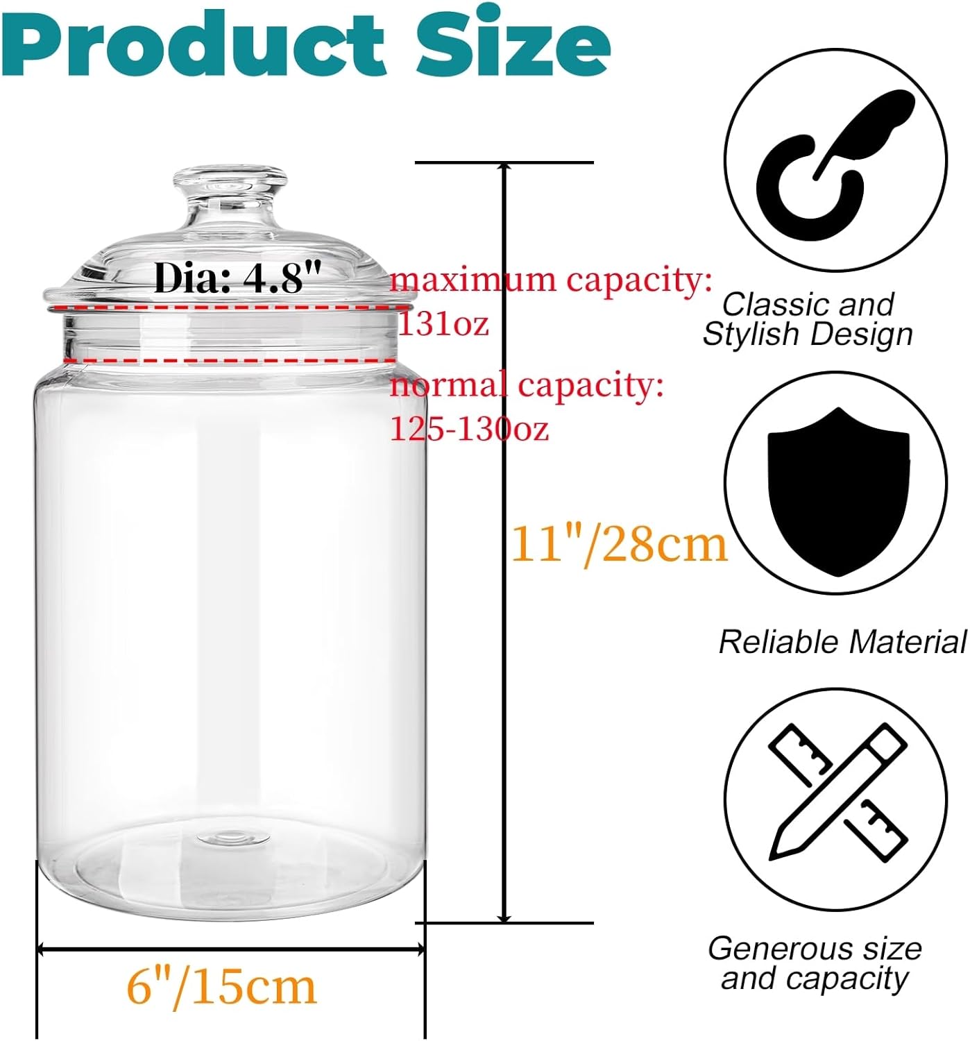 2 Pack 130 oz Large Cookie Jar – обзор и цена Food Storage Jars With Lids