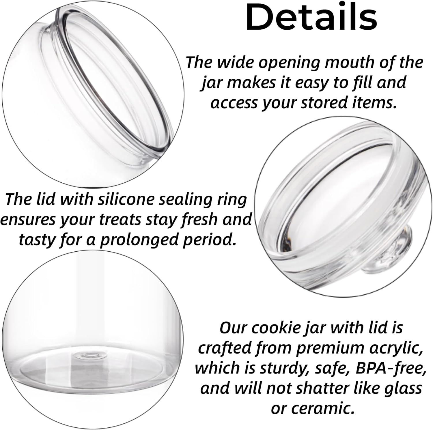 2 Pack 130 oz Large Cookie Jar – обзор и цена Food Storage Jars With Lids