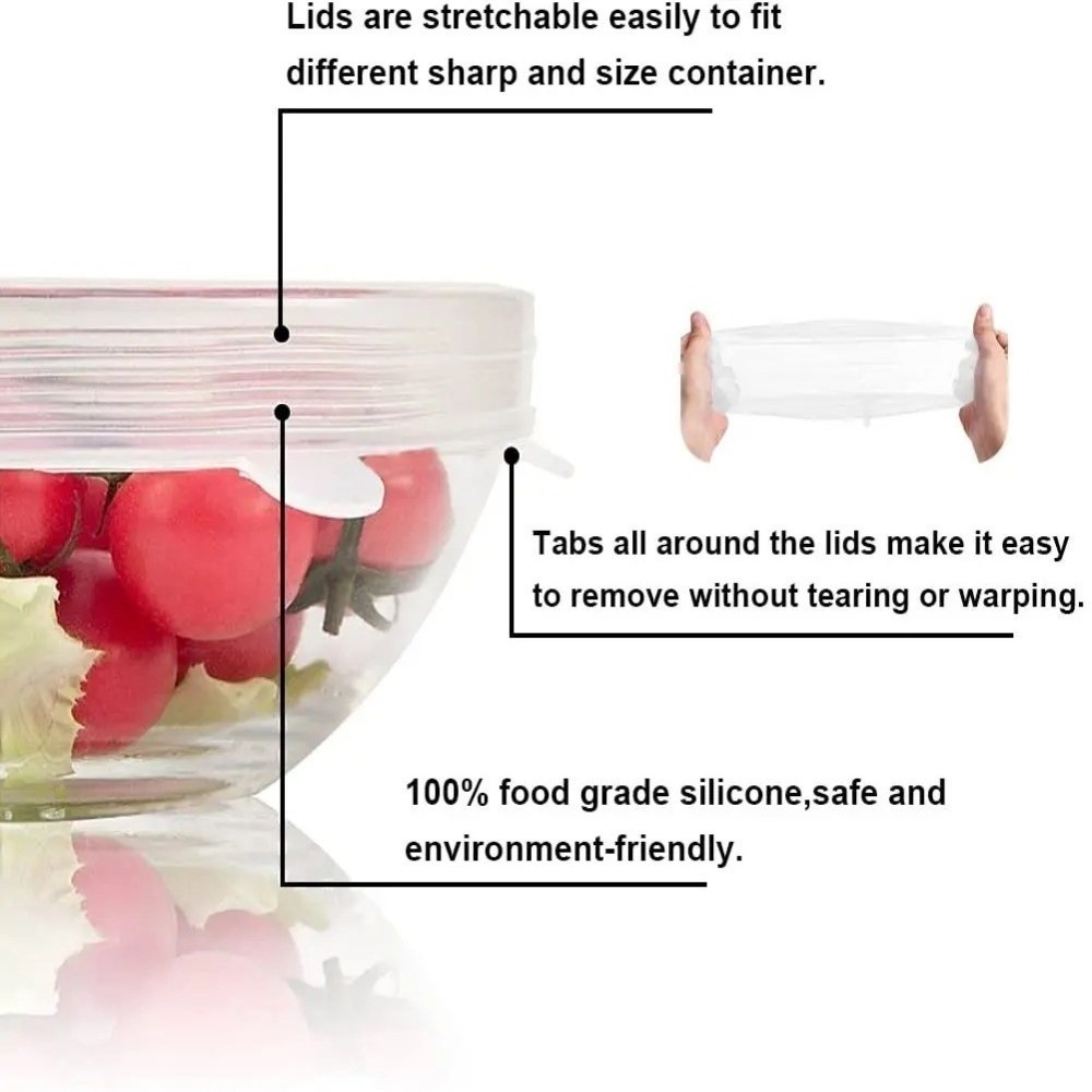 6PCS Useful Reusable Fresh-kee – обзор и цена Silicone Stretch Lid