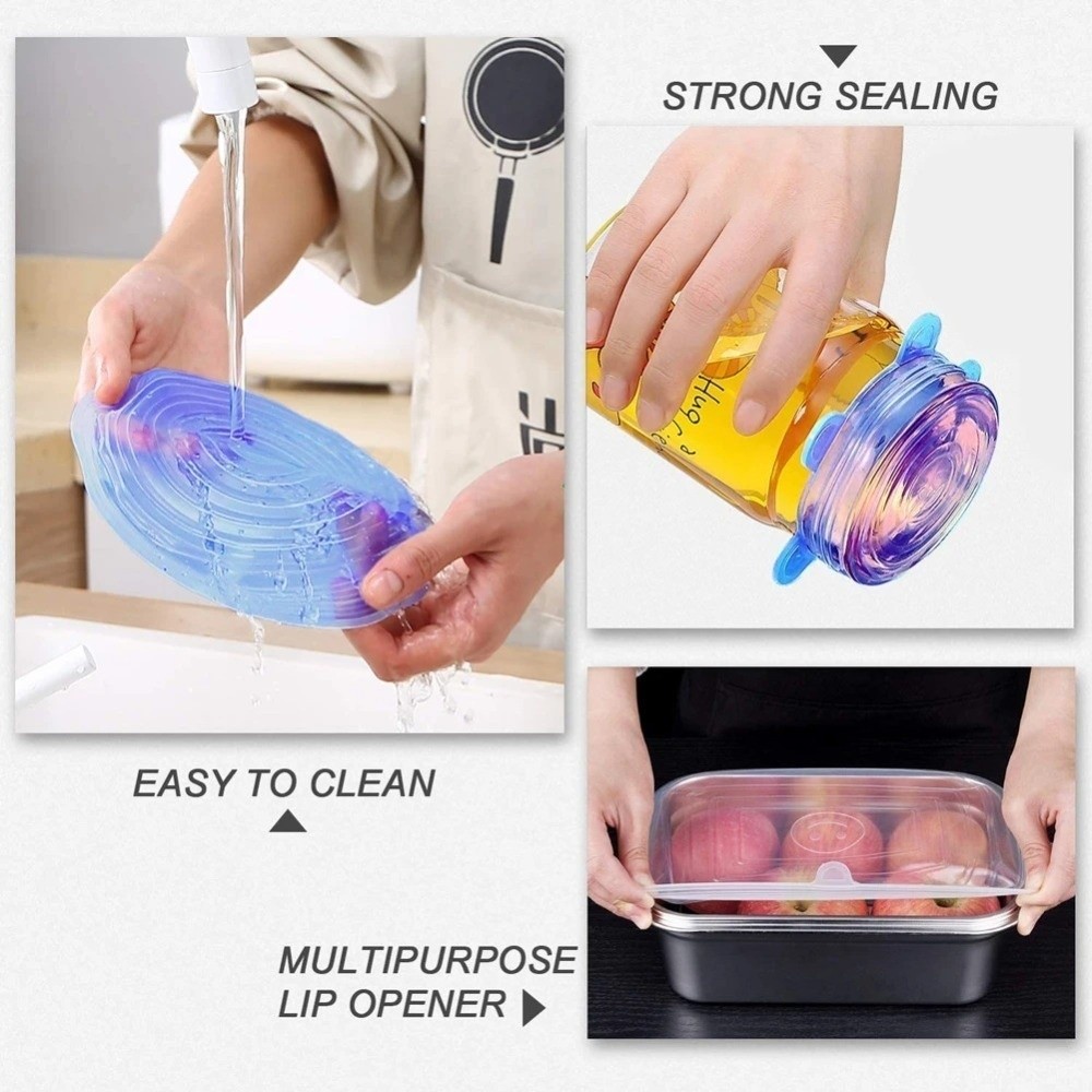 6PCS Useful Reusable Fresh-kee – обзор и цена Silicone Stretch Lid