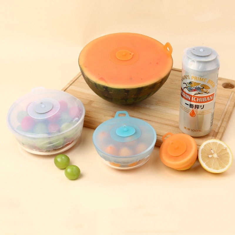 4Pcs/Set Silicone Fresh-keepin – обзор и цена Silicone Stretch Lid