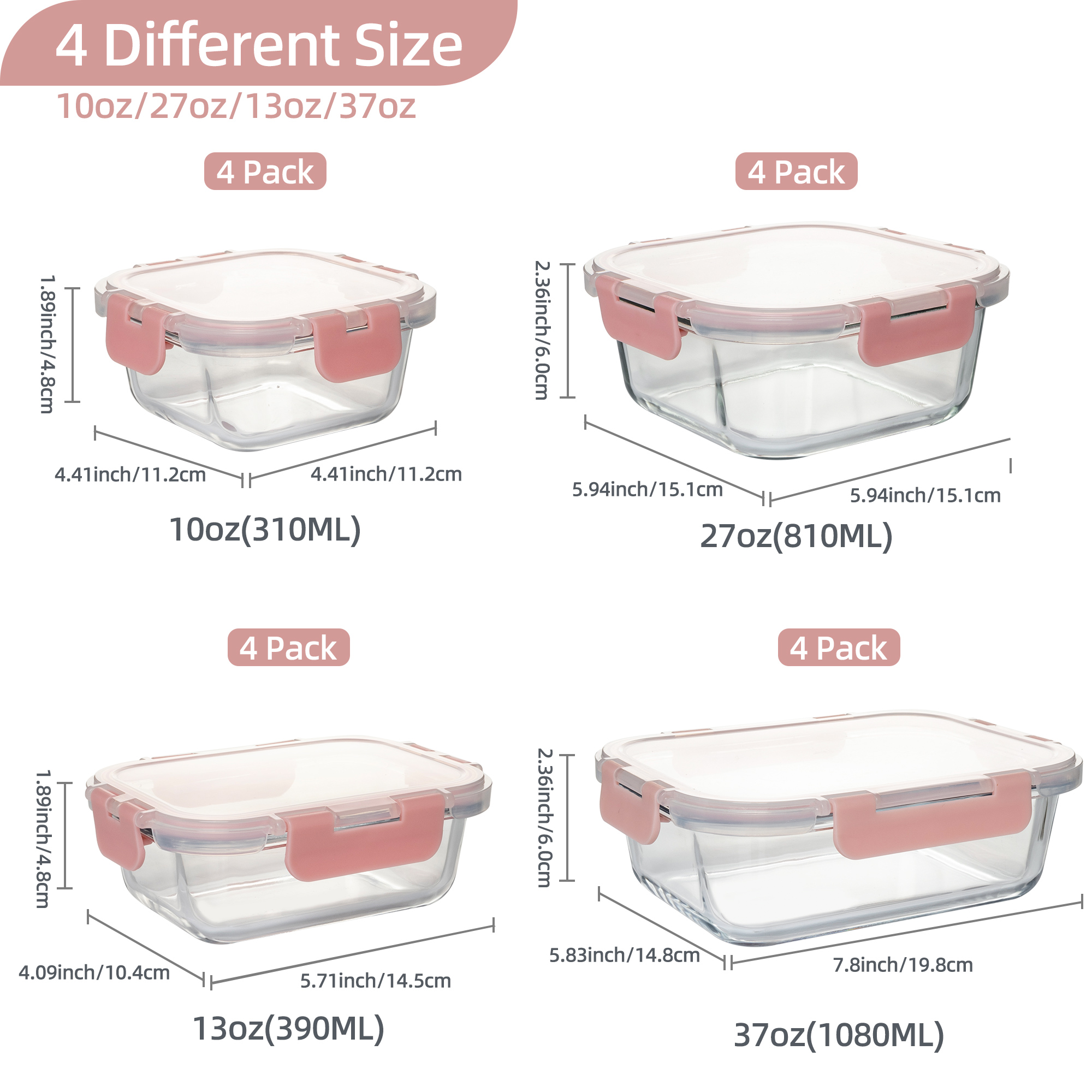 16-Piece Glass Food Storage Co – обзор и цена Food Storage Glass Containers