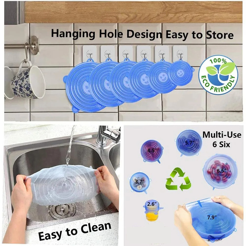 6PCS Useful Reusable Fresh-kee – обзор и цена Silicone Stretch Lid
