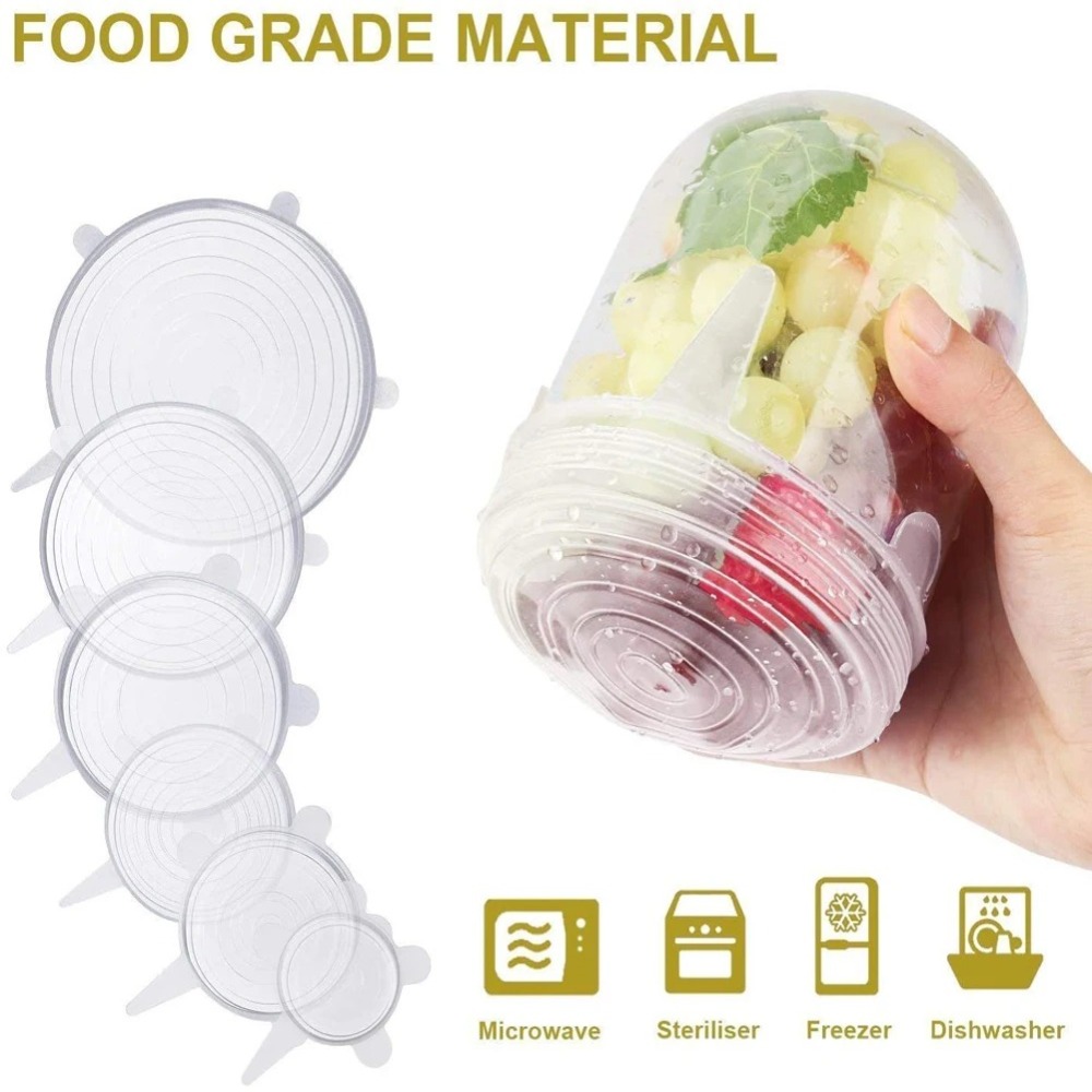 6PCS Useful Reusable Fresh-kee – обзор и цена Silicone Stretch Lid