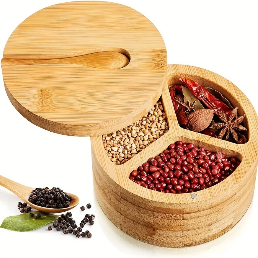 Bamboo Covered Wooden Spoon Se – обзор и цена Herb Keeper Container