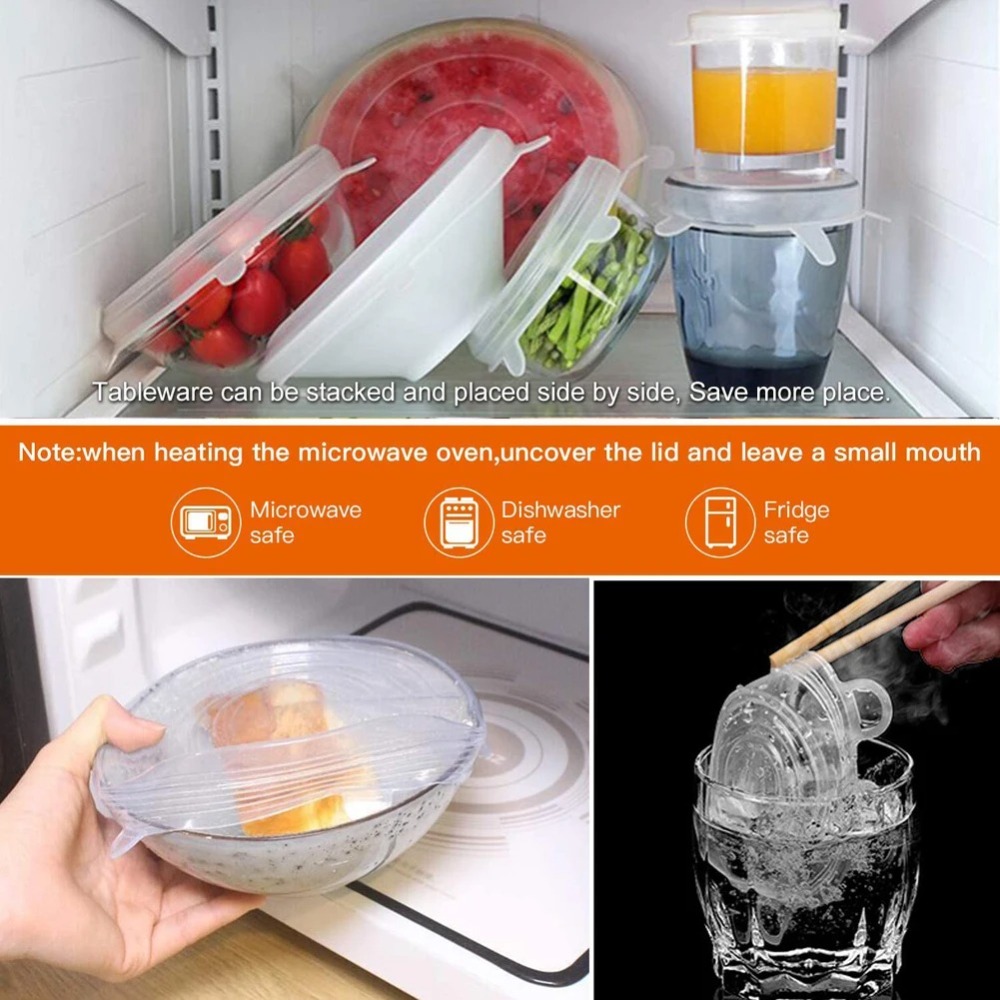 6PCS Food Reusable Fresh-keepi – обзор и цена Silicone Stretch Lid
