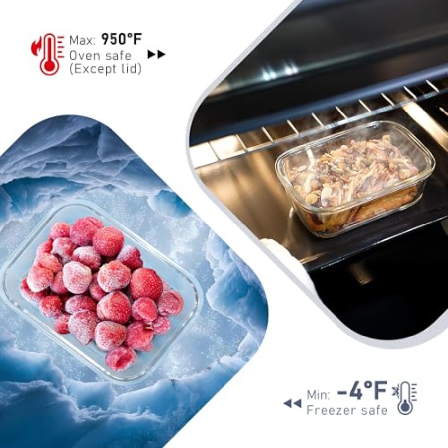 10-Pack Glass Food Storage Con – обзор и цена Food Storage Glass Containers