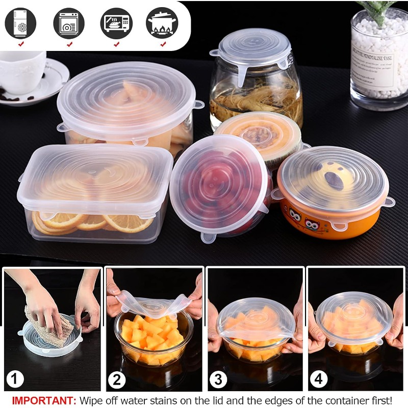 12 Pack Silicone Stretch Lids  – обзор и цена Silicone Stretch Lid