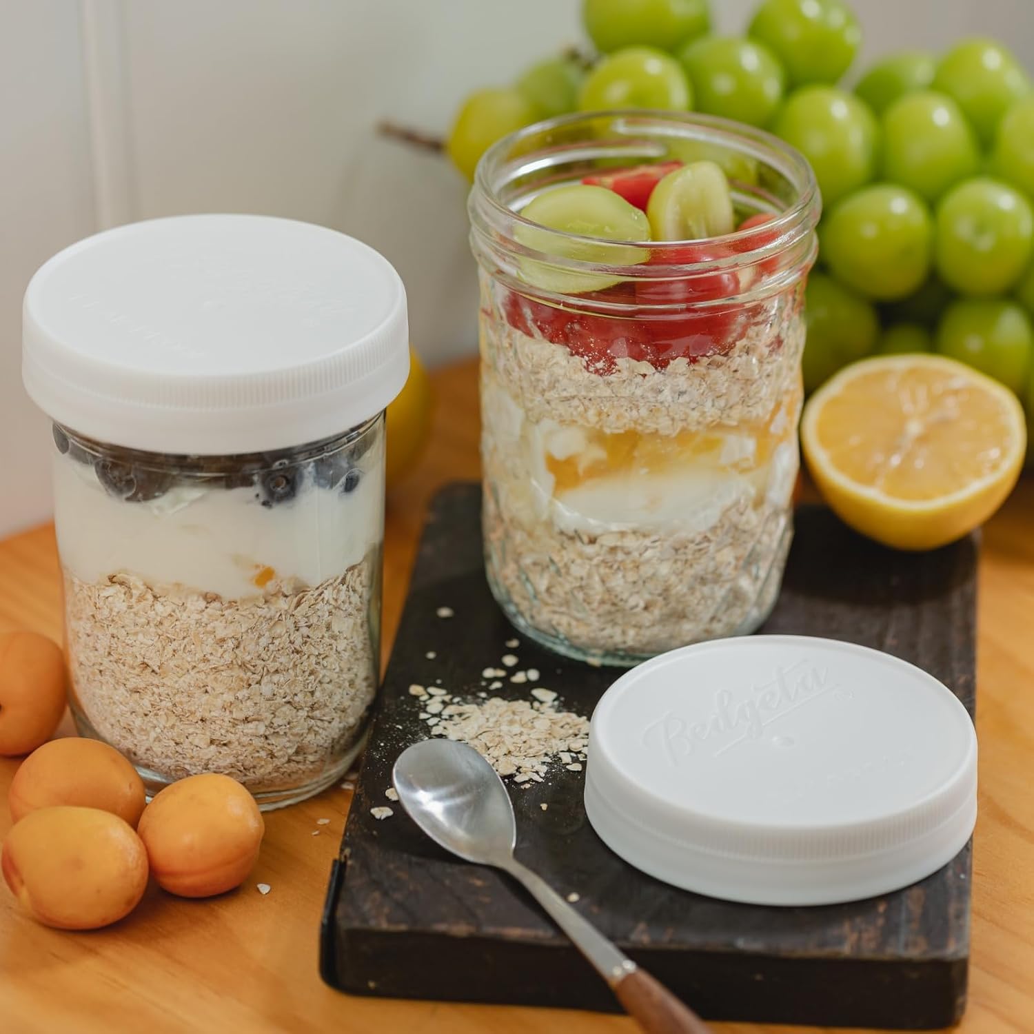 12 Pack 16 oz Wide Mouth Clear – обзор и цена Food Storage Jars With Lids