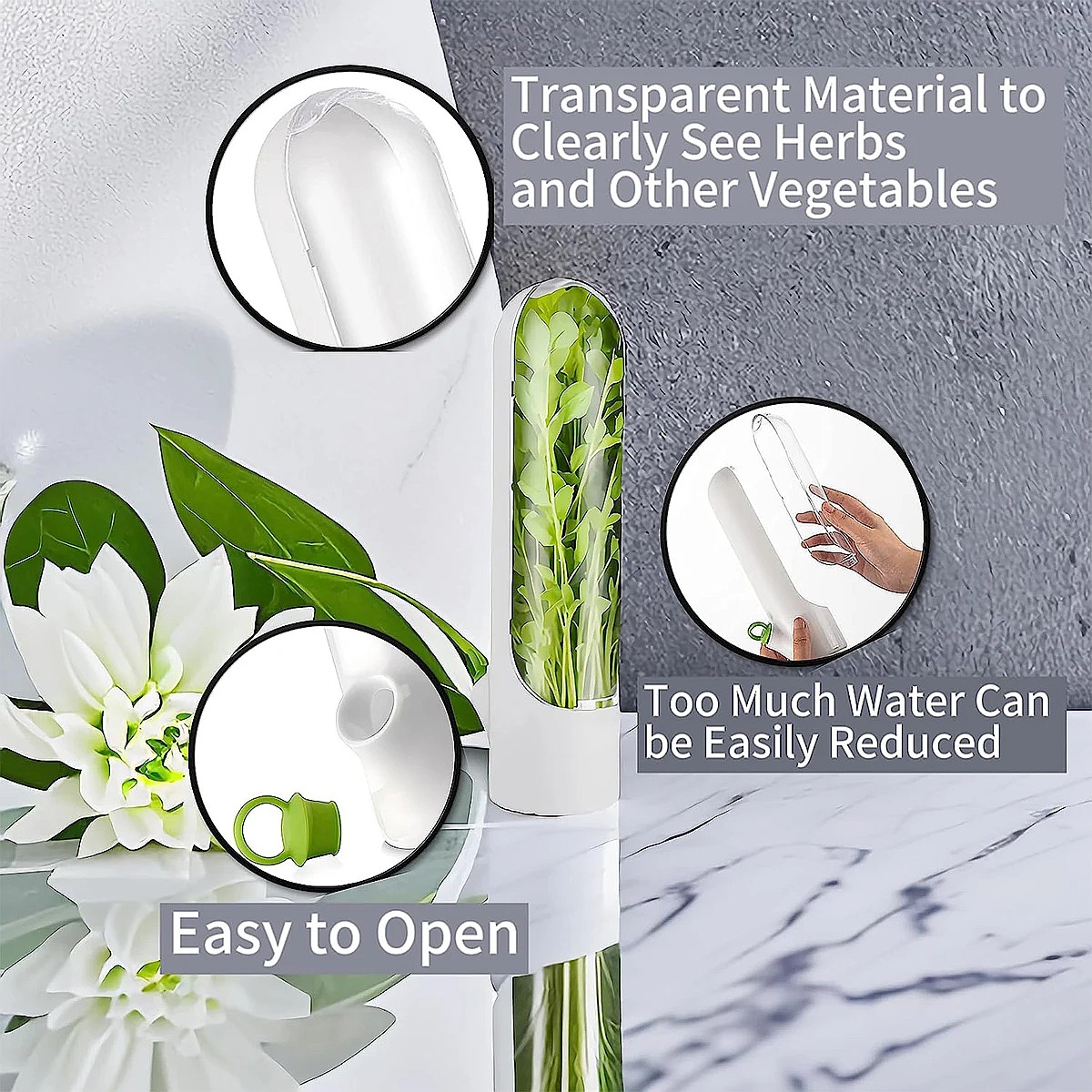 1/2/3PCS Herb Saver Storage Co – обзор и цена Herb Keeper Container