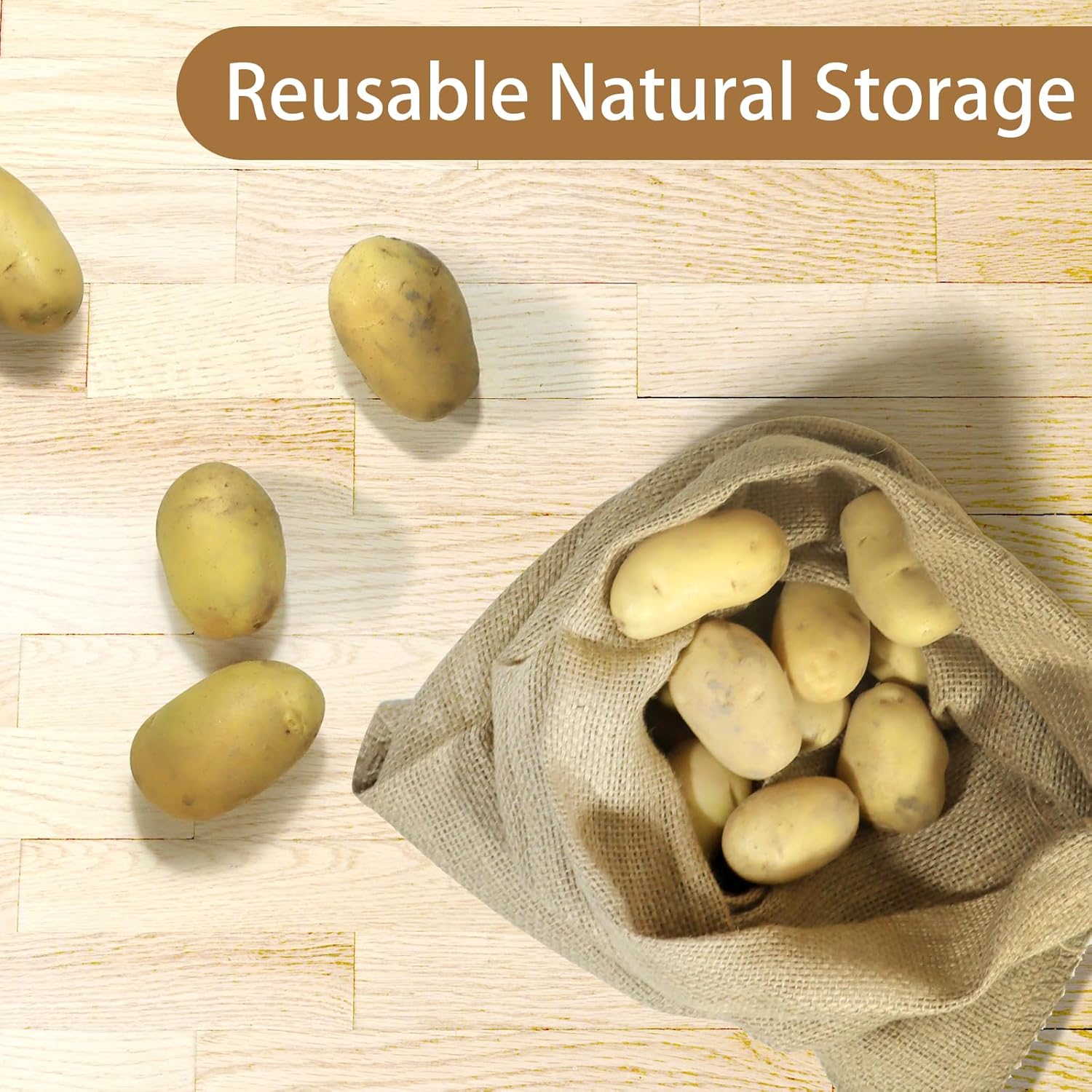 1PC Natural Jute Burlap Sacks  – обзор и цена Food Storage Roots