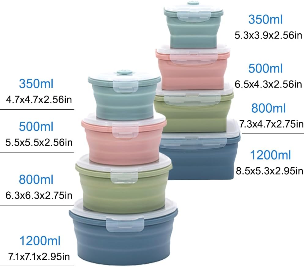 Collapsible Silicone Food Stor – обзор и цена Food Storage Kits