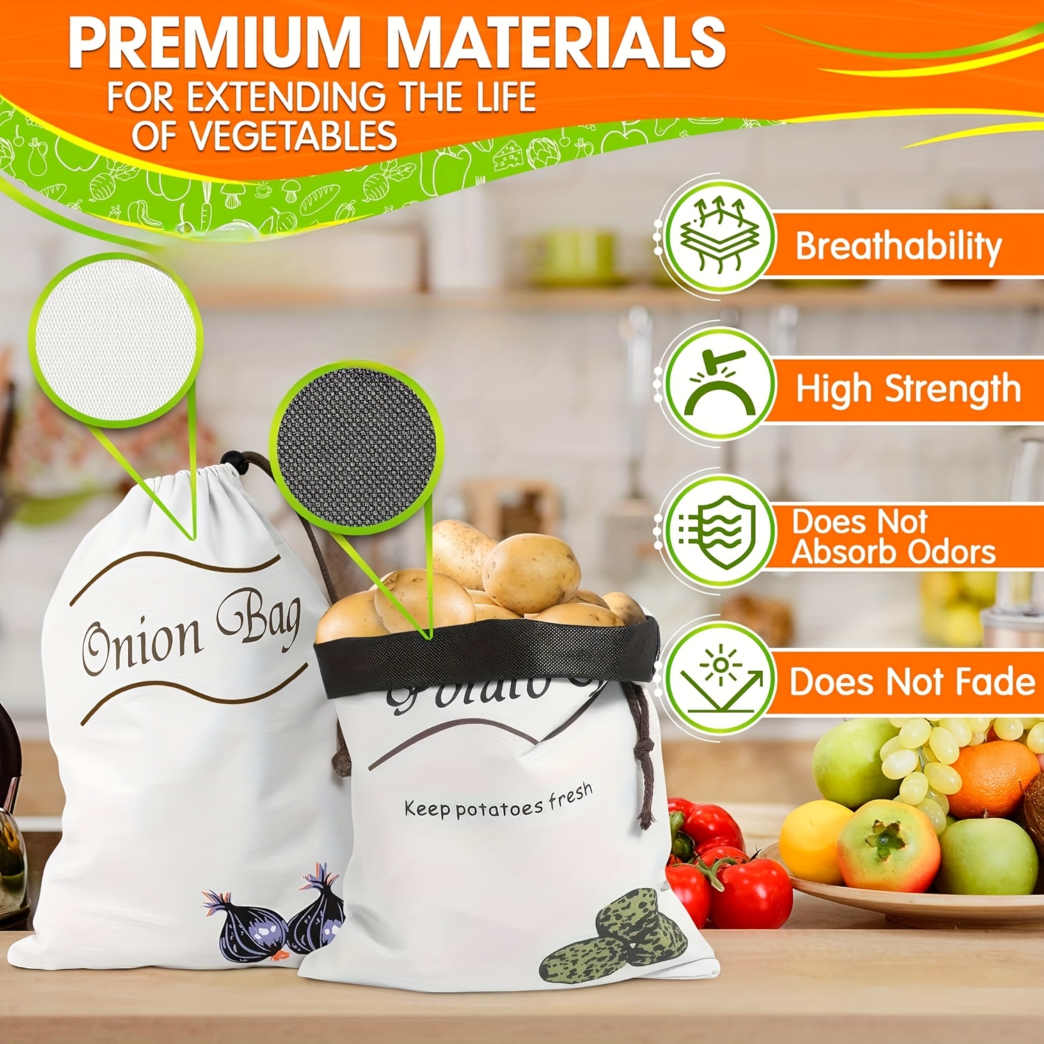 2pcs Reusable Vegetable Storag – обзор и цена Food Storage Roots