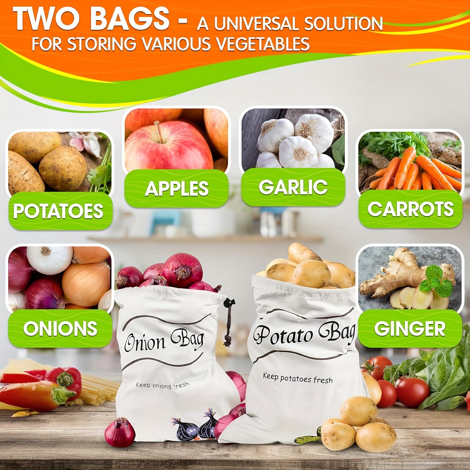 2pcs Reusable Vegetable Storag – обзор и цена Food Storage Roots