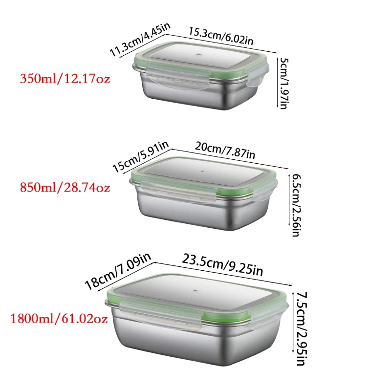 304 Stainless Steel Lunch Box  – обзор и цена Food Storage Kits