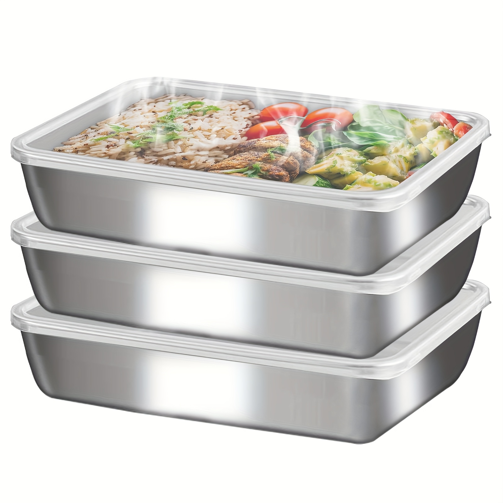 3pcs Stainless Steel Food Cont – обзор и цена Food Storage Organization