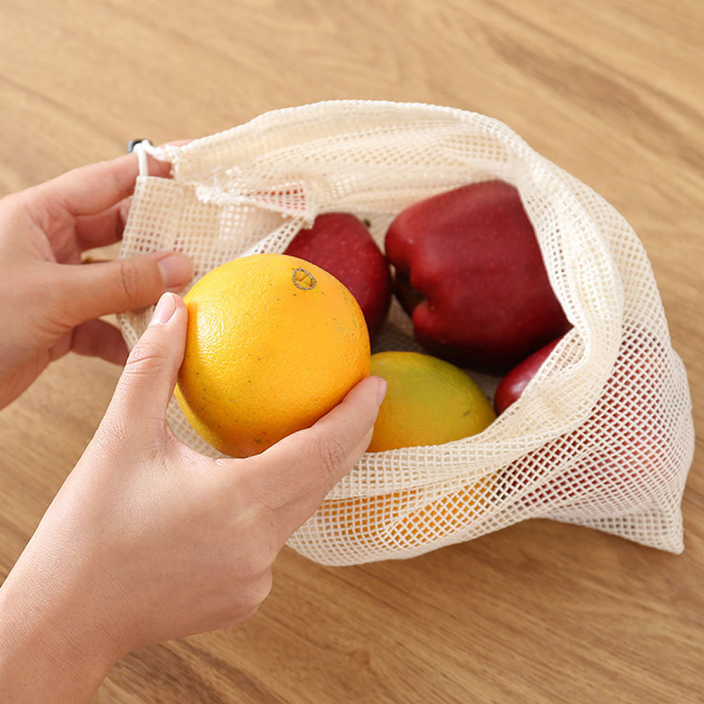 3Pcs Reusable Cotton Mesh Prod – обзор и цена Produce Bag Reusable Mesh