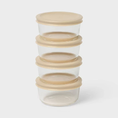 8pc (Set of 4) Round Glass Foo – обзор и цена Food Storage Glass Containers
