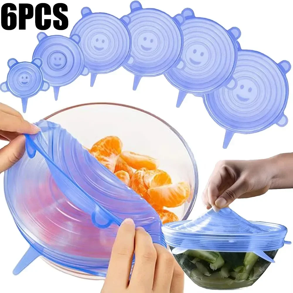 6Pcs Food Grade Silicone Prese – обзор и цена Silicone Stretch Lid