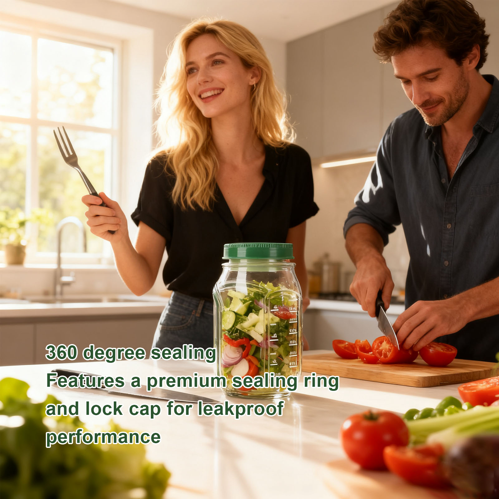 Salad Jar Side Open Plastic Le – обзор и цена Herb Keeper Container