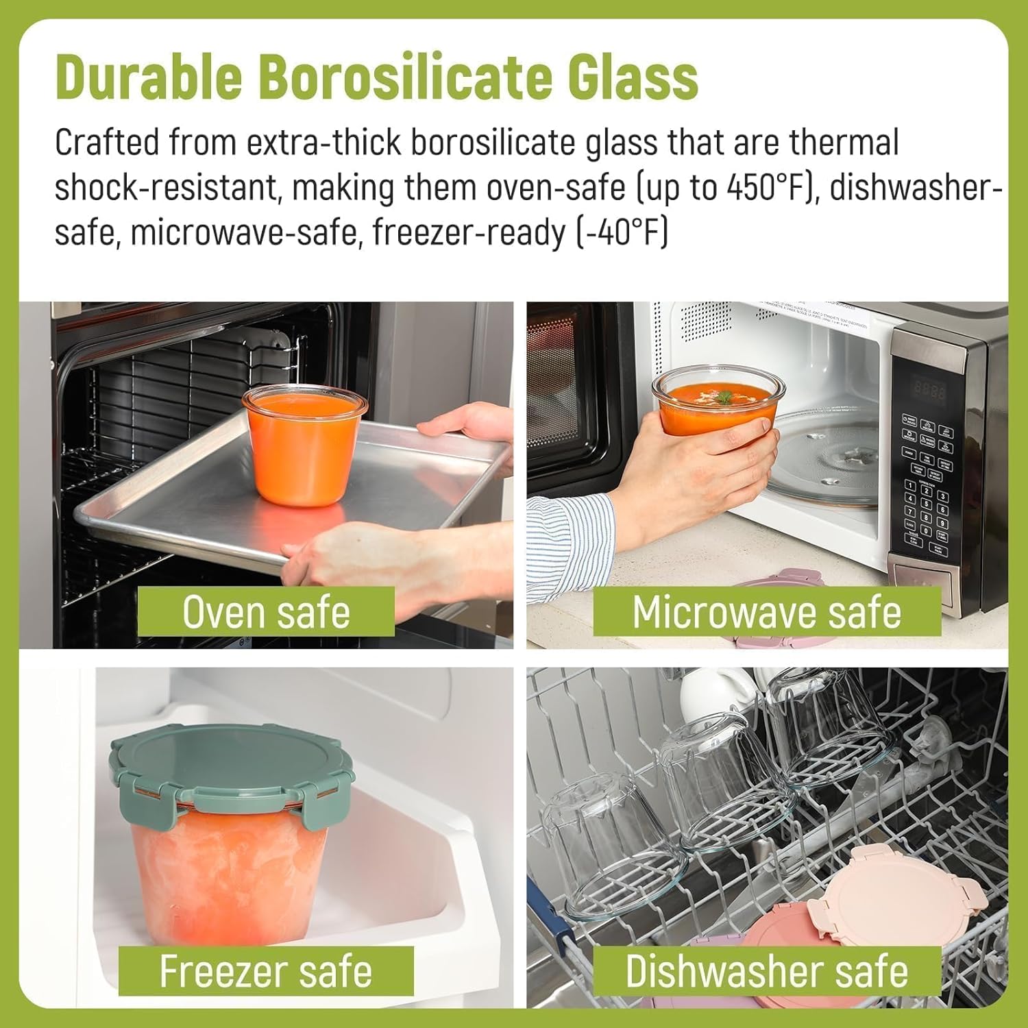 [UPGRADED LID] 6 Sets 3 Cup/24 – обзор и цена Food Storage Glass Containers